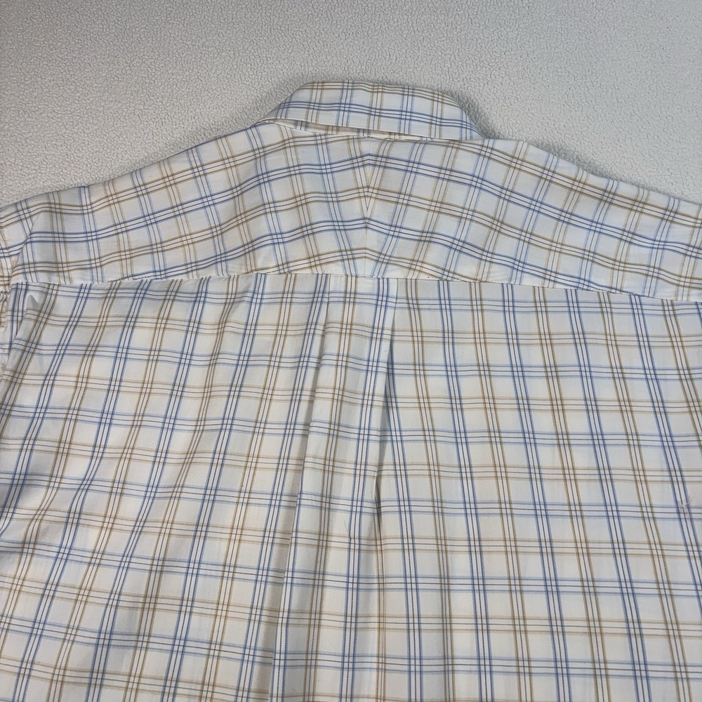 Dunhill Shirt Men's M Beige Plaid Check 100% Cotton Pocket Button Down‎ - Picture 9 of 14